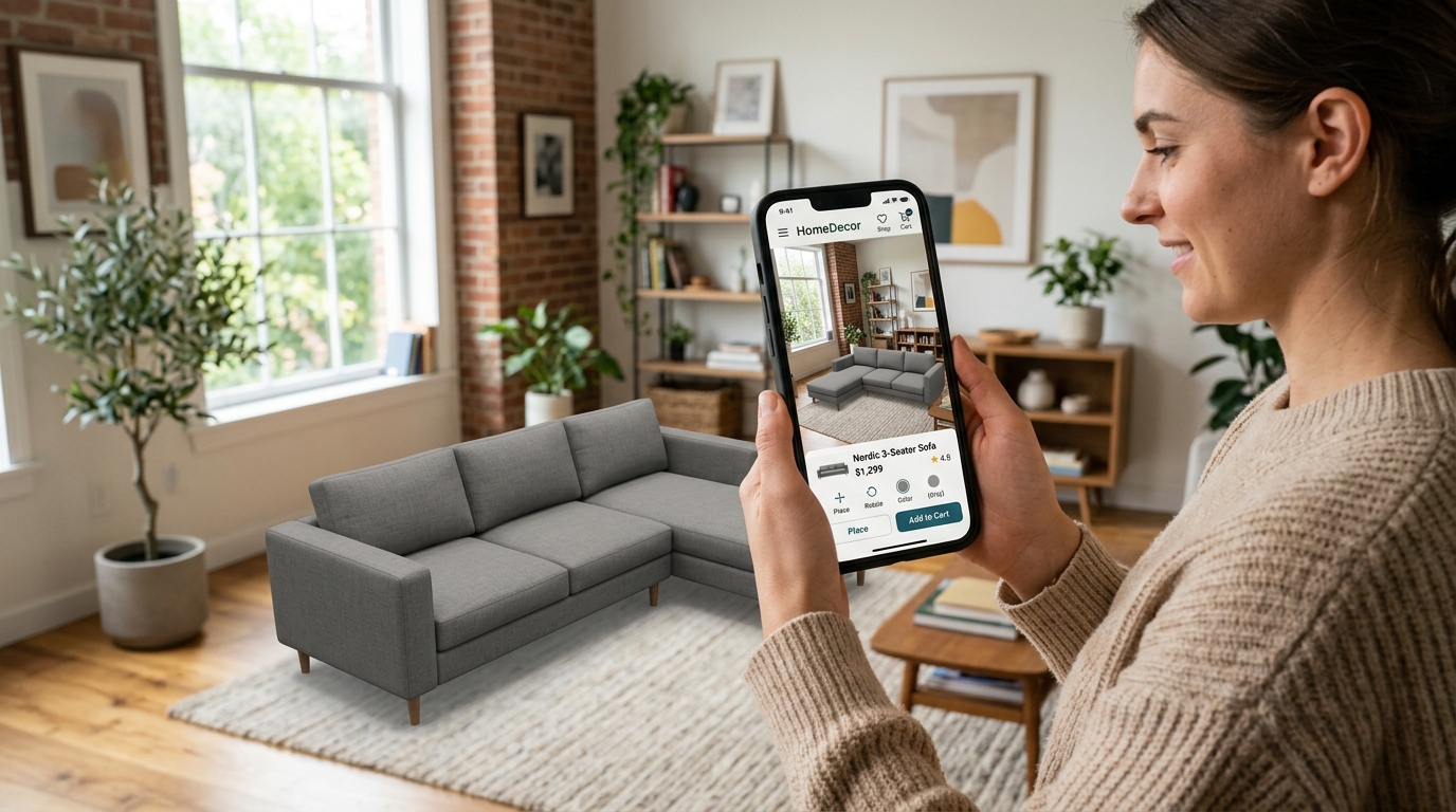 Augmented reality – przykładanie mebla 3D w rzeczywistym pokoju przez smartfon